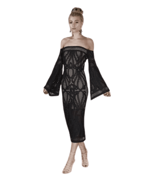 Thurley black shop lace dress