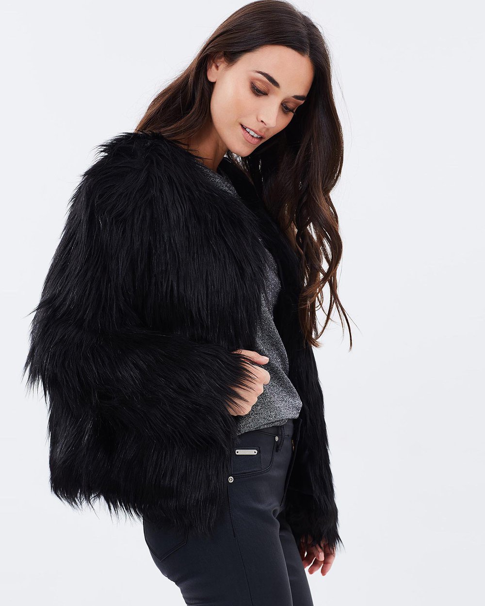 Unreal Dream Fur Jacket - Black - Get Dressed Hire