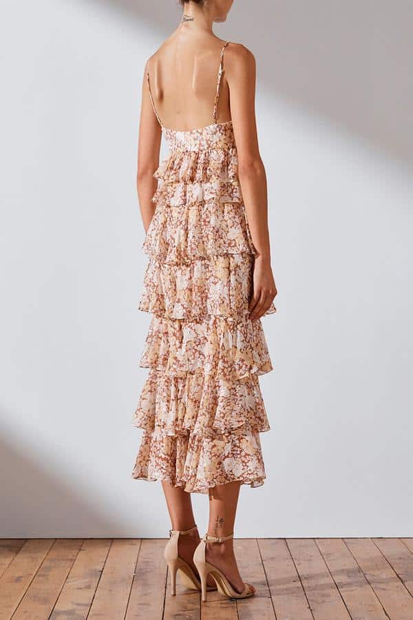 Shona Joy - Florence Silk Tiered Midi ...