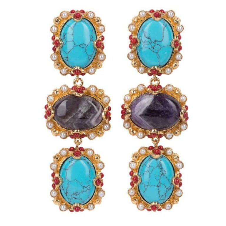 Christie Nicolaides Allegra Earrings Turquoise All The Dresses