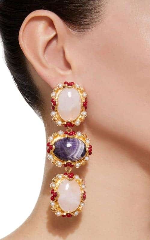 Christie Nicolaides - Allegra Earrings Rose Quartz | All The Dresses
