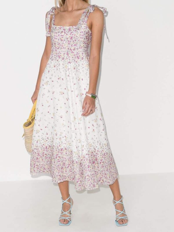 Carnaby Floral Linen Midi Dress ...