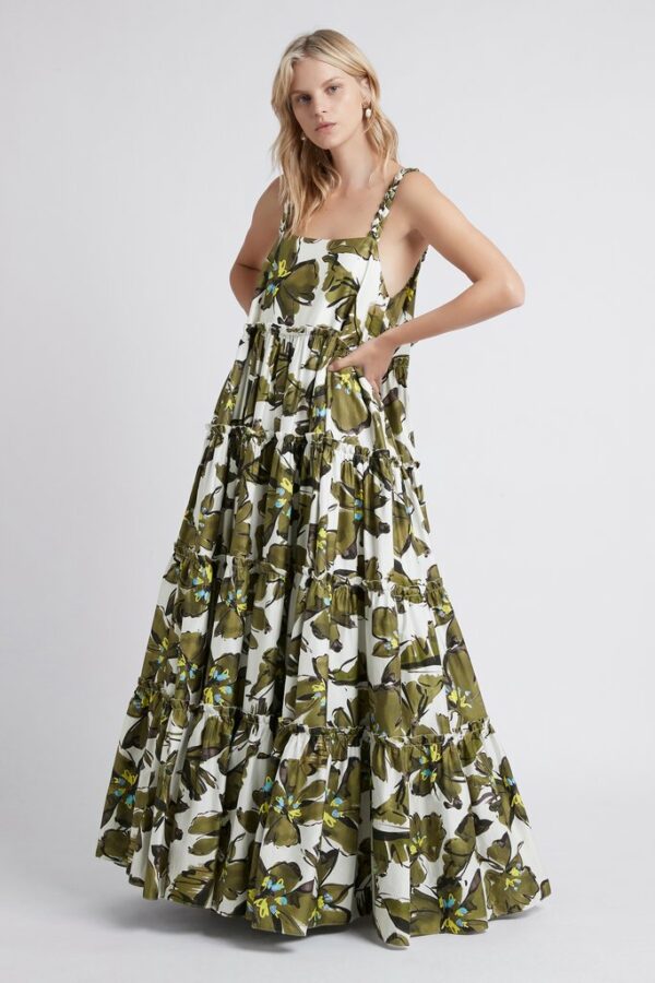 Green leaf sales maxi dress