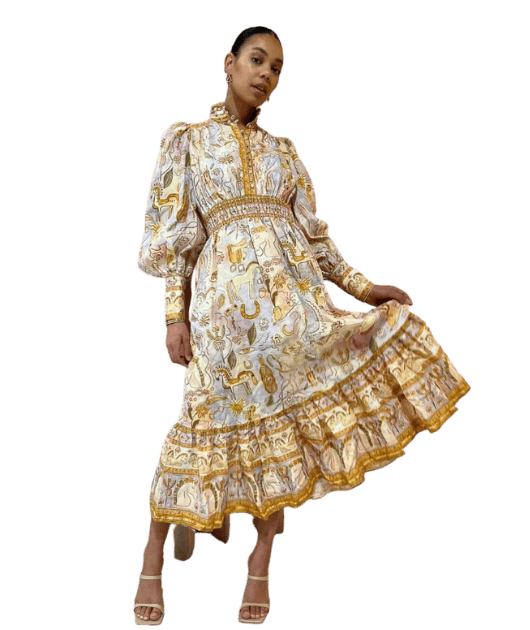 Alemais Solitaire Midi Dress - Watercolour
