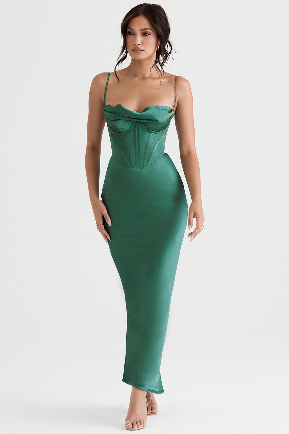 House of CB Charmaine Forest Corset Maxi Dress - Get Dressed Hire