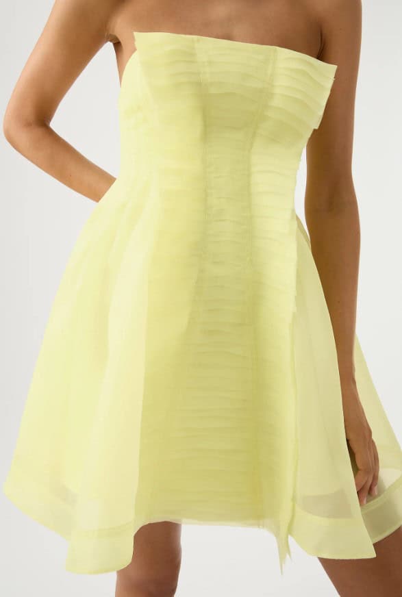 strapless open back dress HEAVEN by MARC JACOBS Size S Green Olive Pleated Dress – Sui Generis  Designer Consignment main image 1
