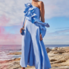 Aje Adelia Ruffle Midi Dress - Sky Blue - Image 5