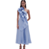 Aje Adelia Ruffle Midi Dress - Sky Blue