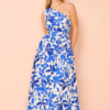Shona Joy Bleue Asymmetrical Cut Out Maxi Dress In Ivory/Aqua - Image 2