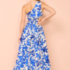 Shona Joy Bleue Asymmetrical Cut Out Maxi Dress In Ivory/Aqua - Image 5
